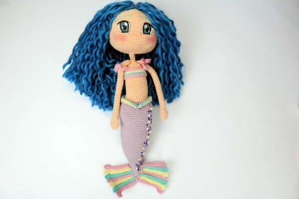 Sirena amigurumi muñeca a crochet