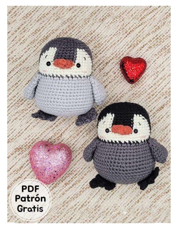 Pingüino amigurumi patrón